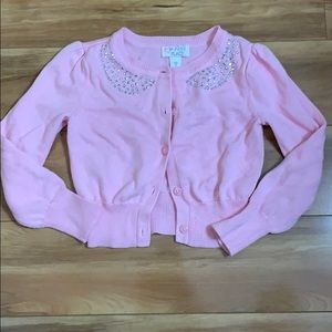 Pink Cardigan w/ Sequin Collar